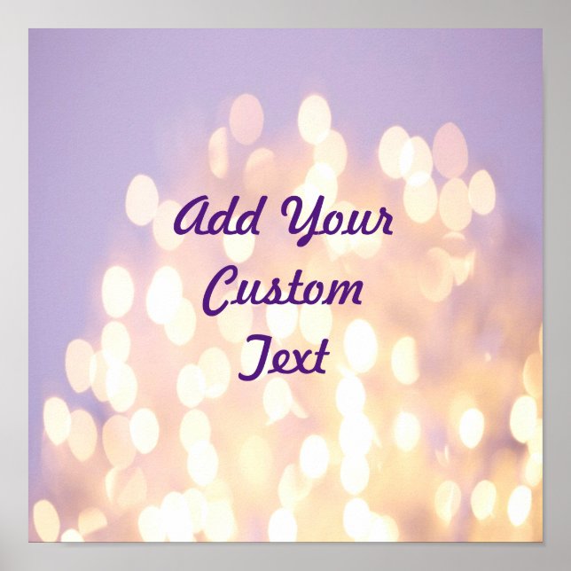 Glitter Silver and Gold Custom Message Poster (Front)