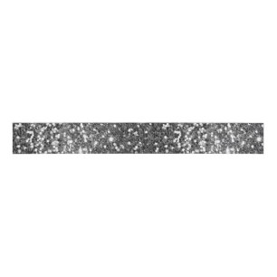 Glitter Silver Faux Sequin Grosgrain Ribbon
