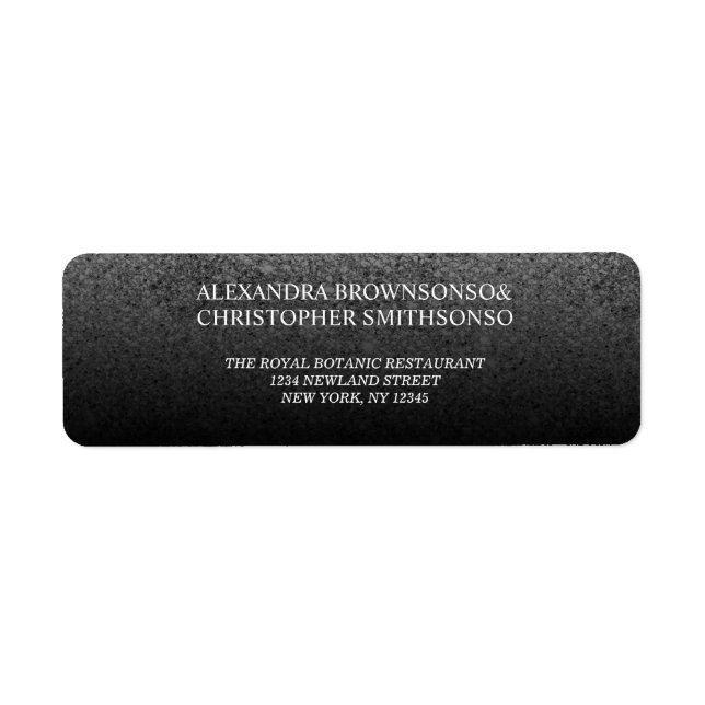 Glitter Silver Sparkle Newly Weds Wedding Return Address Label (Front)