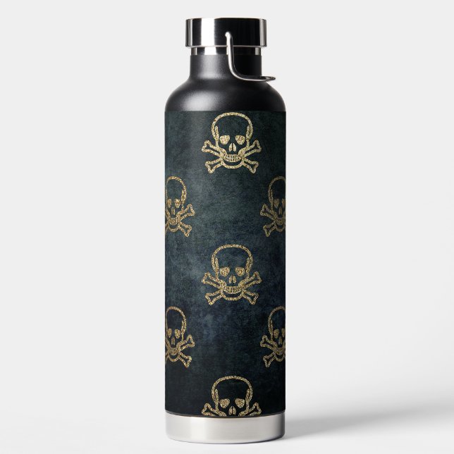 Glitter Skulls Water Bottle (Left)