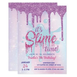 Glitter Slime Party Invitation