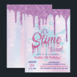 Glitter Slime Party Invitation<br><div class="desc">This Glitter Slime Party Invitation is perfect for any slime party with pink,  purple and glitter accents!</div>
