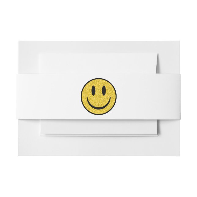 Glitter Smile Face Invitation Belly Band (Front Example)