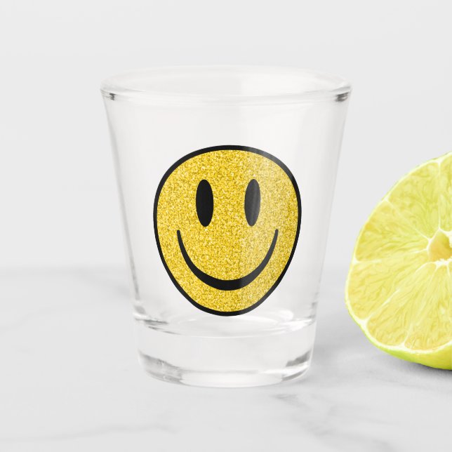 Glitter Smile Face Shot Glass (Front)