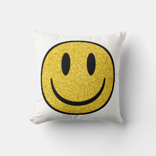 Glitter Smiley Face Cushion