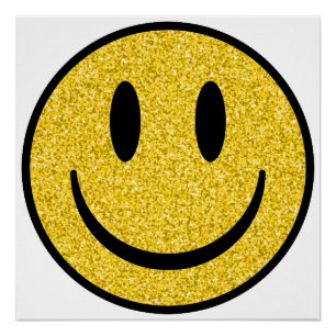 Glitter Smiley Face Poster