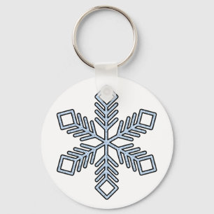 Glitter Snowflake - Baby Blue Branches Key Ring