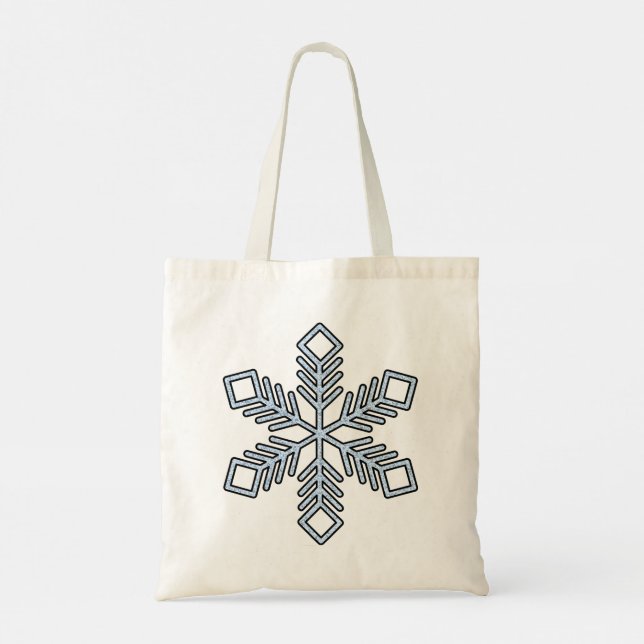 Glitter Snowflake - Baby Blue Branches Tote Bag (Back)