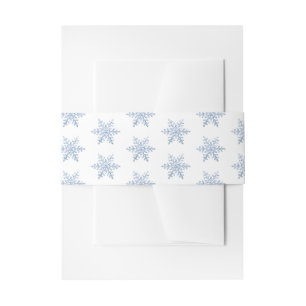 Glitter Snowflake Pattern Invitation Belly Band