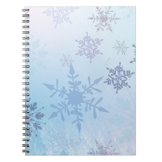 Glitter Snowflake Snowy Mountain Winter Notebook