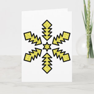 Glitter Snowflake - Yellow Star Card