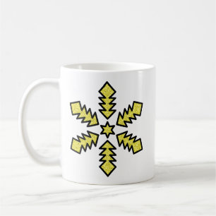 Glitter Snowflake - Yellow Star Coffee Mug