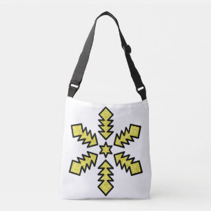 Glitter Snowflake - Yellow Star Crossbody Bag