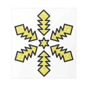 Glitter Snowflake - Yellow Star Notepad
