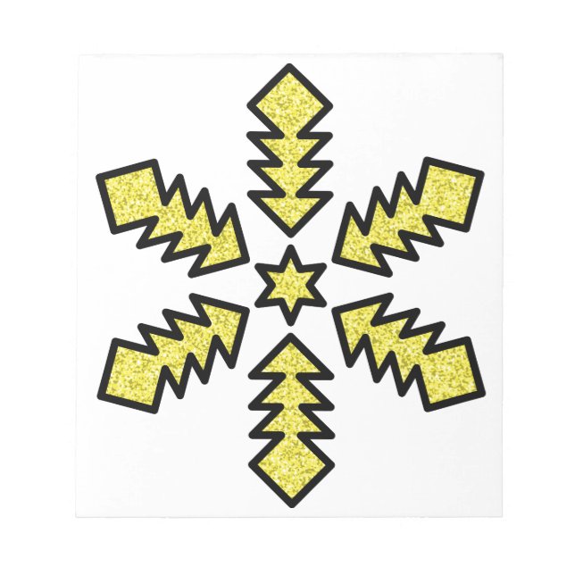 Glitter Snowflake - Yellow Star Notepad (Front)