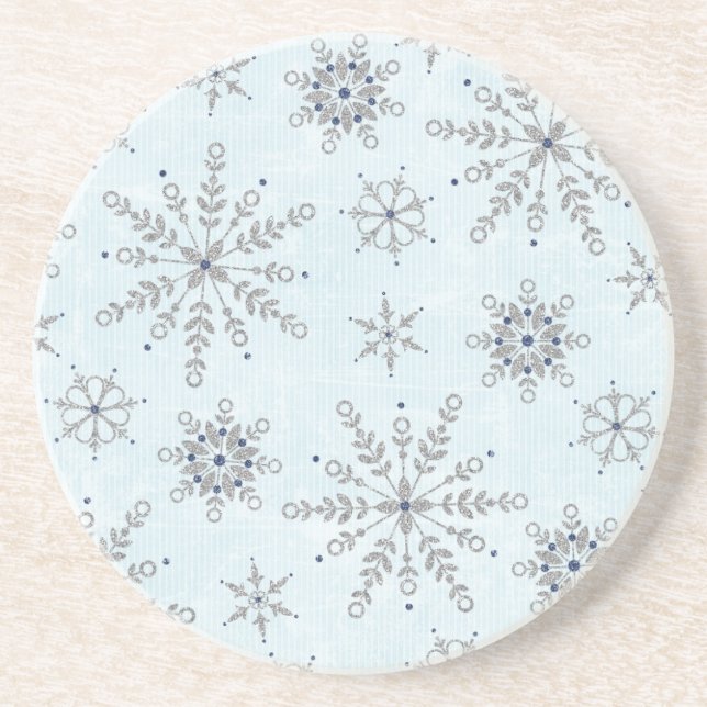 Glitter Snowflakes Coasters (Front)