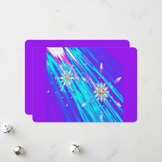 Glitter snowflakes holiday card (Front/Back In Situ)