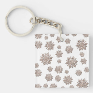 Glitter Snowflakes Key Ring