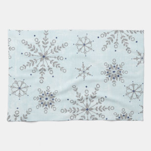 Glitter Snowflakes Kitchen Towel