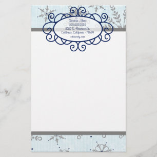 Glitter Snowflakes Letterhead Stationery