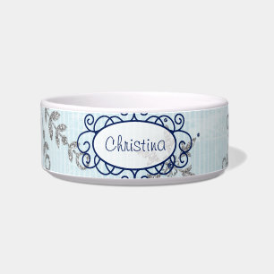 Glitter Snowflakes Pet Food Bowl