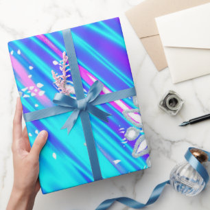 Glitter snowflakes wrapping paper