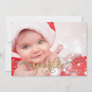 Glitter Sparkle and Shine Holiday Photo Card