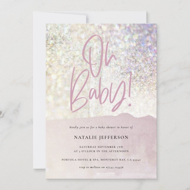 Glitter sparkle classy oh baby! shower party (Front)