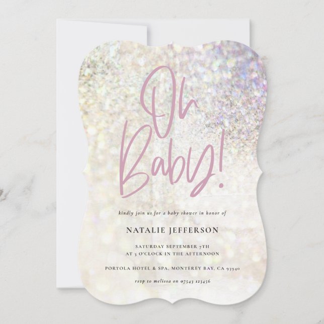 Glitter sparkle classy oh baby! shower party (Front)