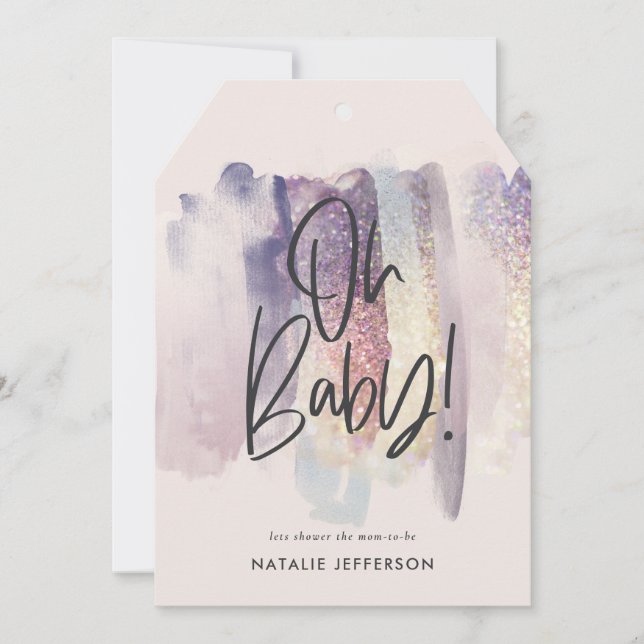 Glitter sparkle classy oh baby! shower party (Front)