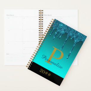 Glitter Sparkle Custom Name Monogram Personalised Planner