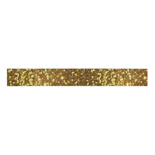 Glitter Sparkle Gold Faux Sequin Grosgrain Ribbon