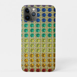 Glitter sparkle gold yellow blue gems rhinestones iPhone 11 pro case