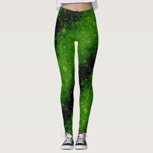 Glitter sparkle seamless confetti green shine dark leggings