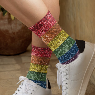 Glitter Sparkle Sequin Glam Fun Rainbow Socks