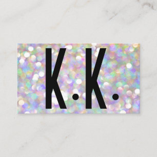 glitter sparkle silver fun artsy business card