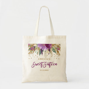 Glitter Sparkling Amethyst Sweet 16 Tote Bag