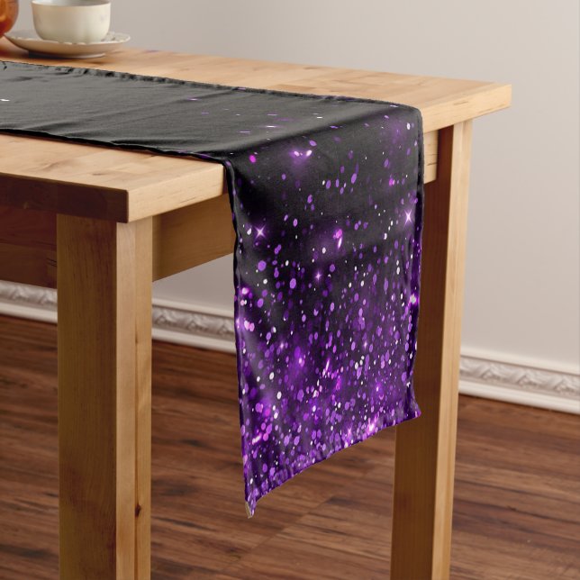 Glitter Sparkling Beautiful Purple Short Table Runner (In Situ)