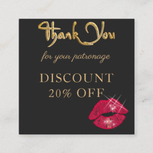 Glitter & Sparkling Shiny Red Lips & Social Media Discount Card