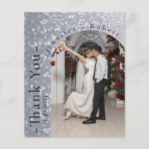 Glitter Sparkly Budget Wedding Thank you cards