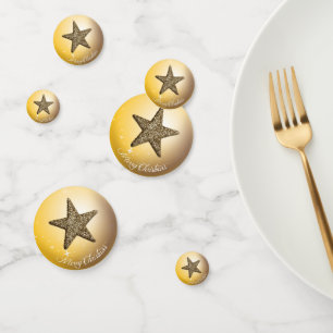 Glitter Star And Gold Background Confetti