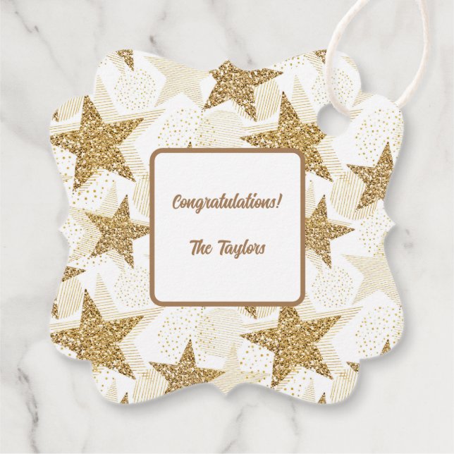 Glitter Star Gift  Favour Tags (Back)