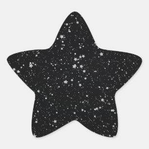 Glitter Stars2 - Silver Black Star Sticker