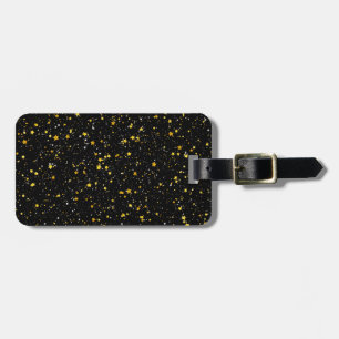 Glitter Stars3 - Gold Black Luggage Tag
