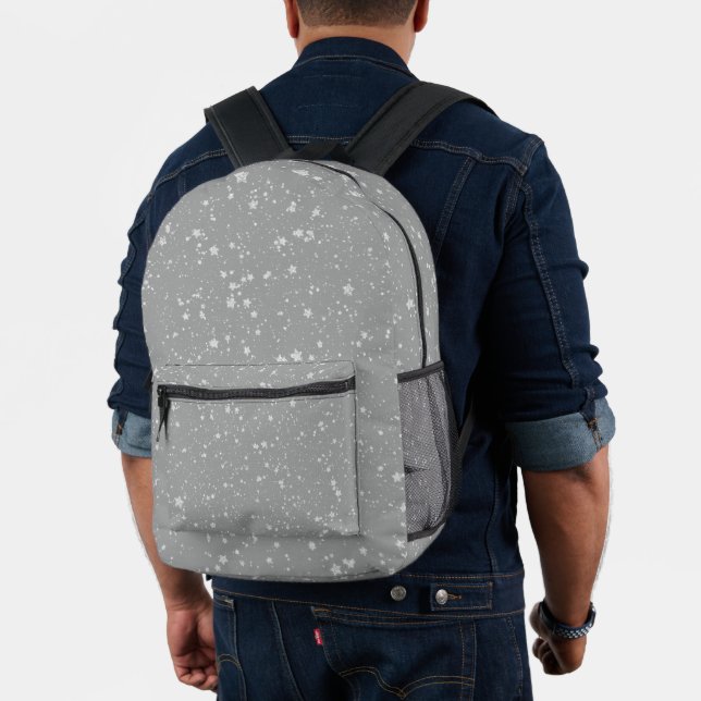 Glitter Stars4 - Silver Printed Backpack (Insitu (Model))