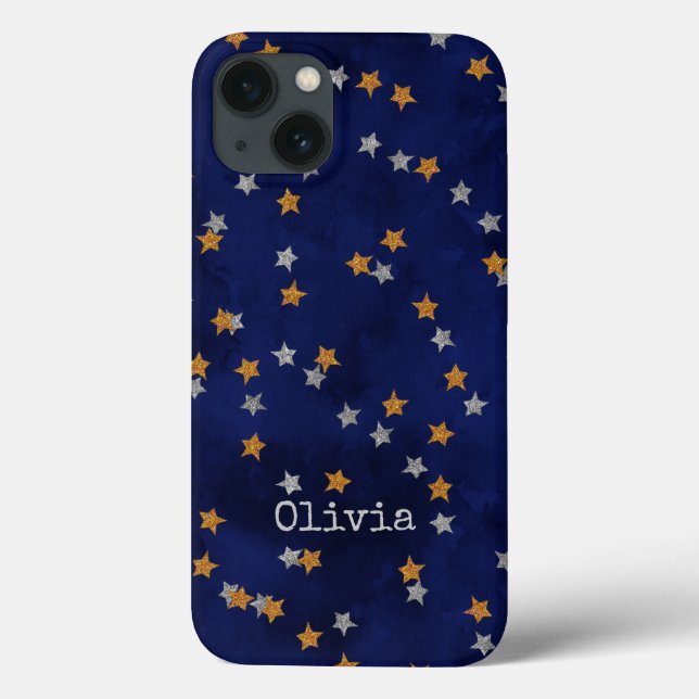 Glitter stars on grunge paper Case-Mate iPhone cas Case (Back)