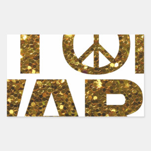 glitter stop wars rectangular sticker