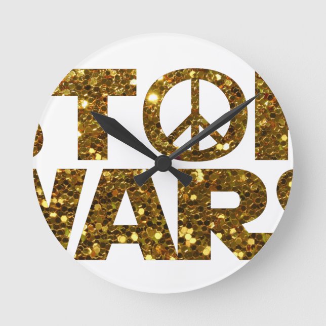 glitter stop wars round clock (Front)