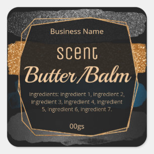 Glitter Stripe Body Butter Face Cream Lotion Label