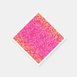Glitter Stripes, Pink-Yellow-PAPER NAPKINS